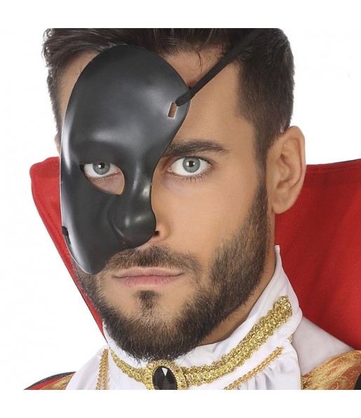 Fantasma da Ópera máscara preta para completar o seu disfarce