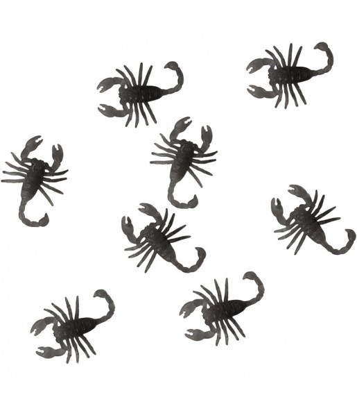 Saco de 8 escorpiões 6 cm para Halloween