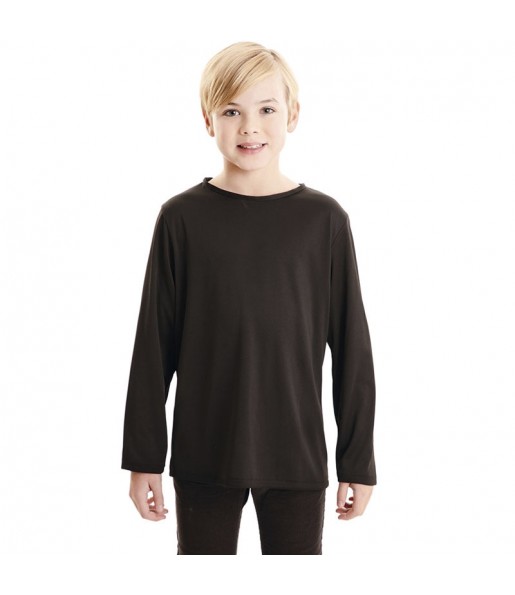 T-shirt preta criança de manga comprida