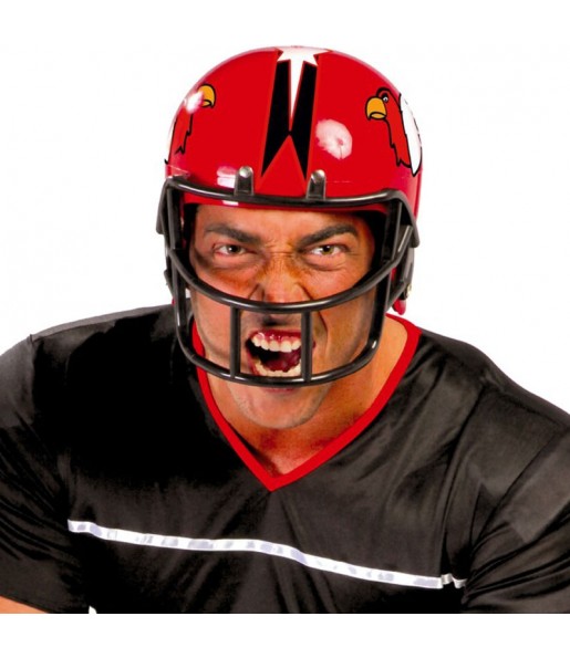 capacete de futebol americano vermelho para completar o seu disfarce