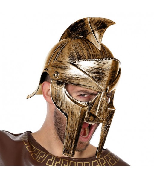 Capacete espartano dourado para completar o seu disfarce