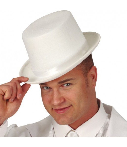 Chapéu de feltro branco para completar o seu disfarce