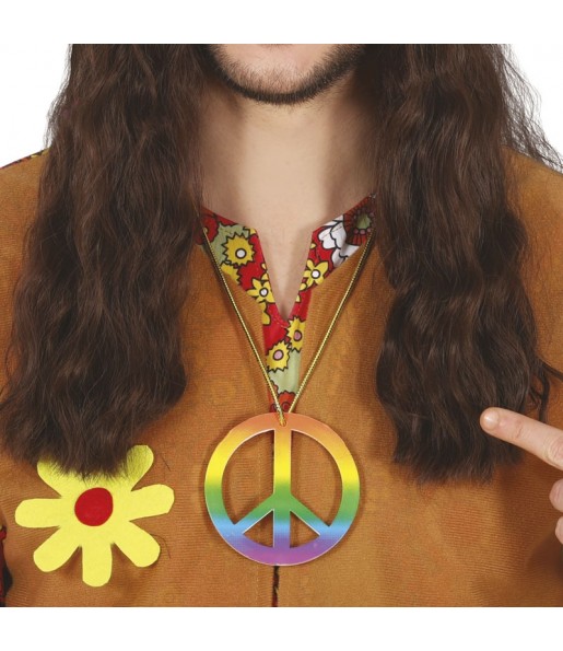 Pendente hippie multicolorido para completar o seu disfarce