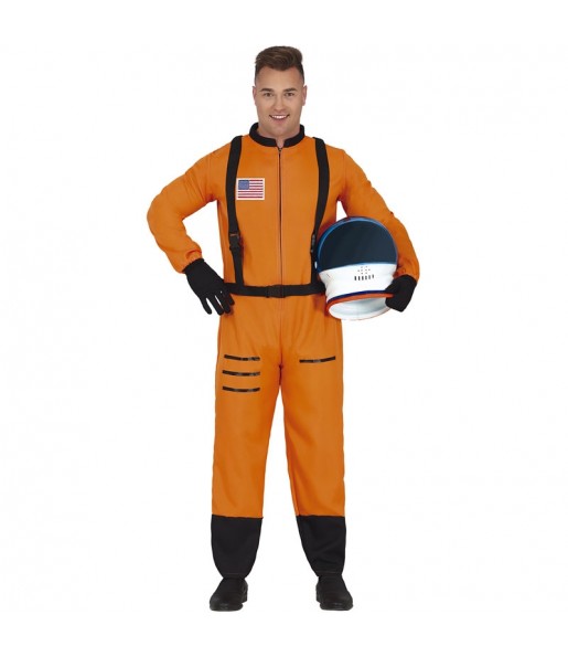 Disfarce de Astronauta cor de laranja para homem