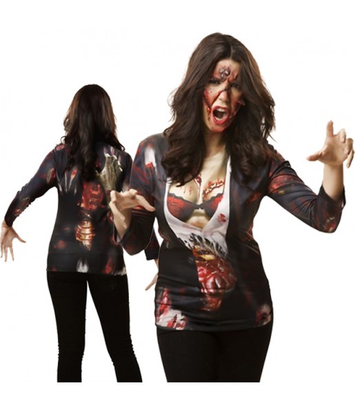 Fato de Camisola zombie mulher para a noite de Halloween