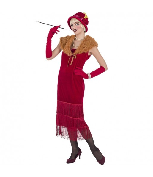 Disfarce original Charleston anos 20 vermelho mulher ao melhor preço