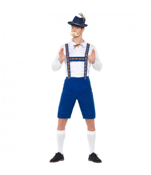 Disfarce de Alemão Oktoberfest azul para homem