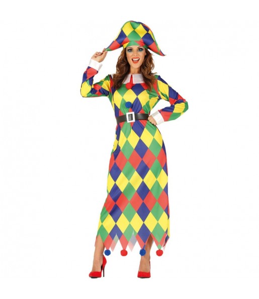 Disfarce original Arlequina Multicolor mulher ao melhor preço