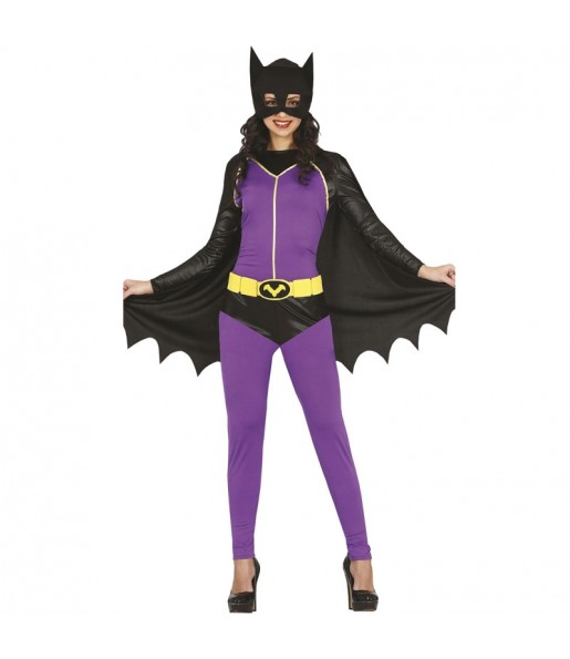 Disfarce de Batwoman púrpura para mulher