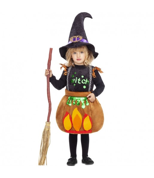 Disfarce Halloween Bruxa do caldeirão meninas para uma festa Halloween
