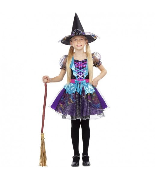 Disfarce Halloween Bruxa brilhante meninas para uma festa Halloween