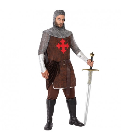 Disfarce Cavaleiro Medieval das Cruzadas adulto divertidíssimo para qualquer ocasião