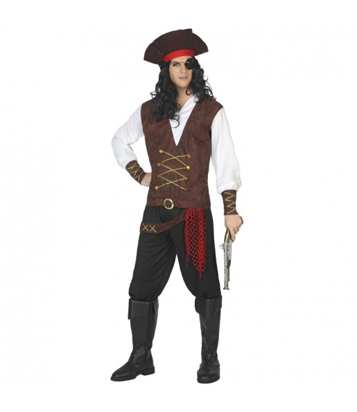 Fato de Capitão navio pirata para homem