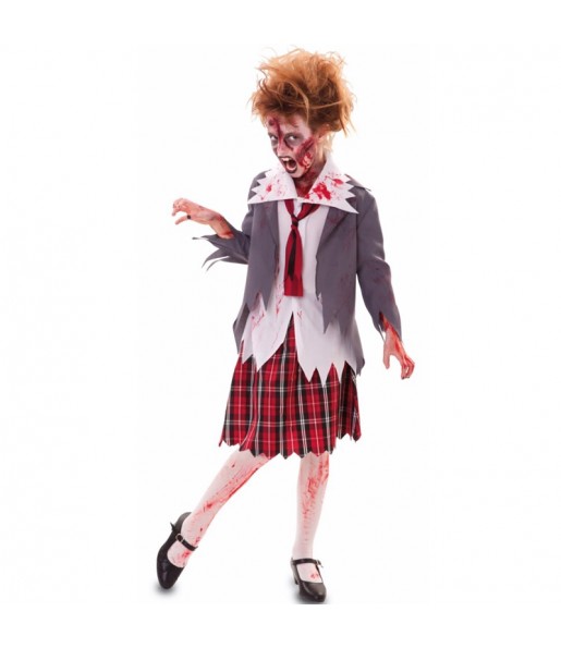 Disfarce Halloween Colegial Zombie Sangrento meninas para uma festa Halloween 