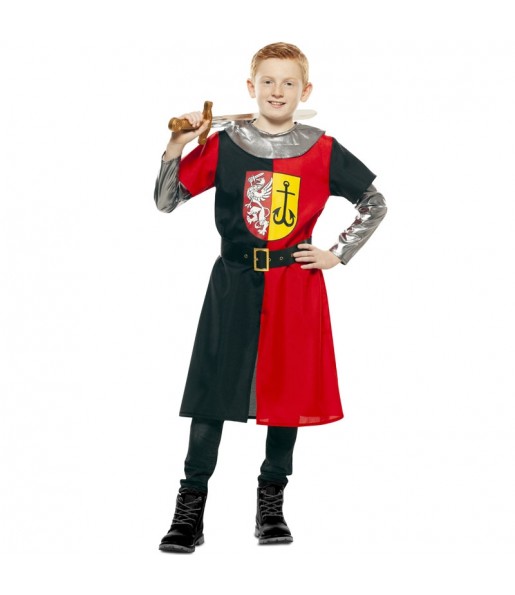 Disfarce Cruzado Medieval vermelho menino para deixar voar a sua imaginação