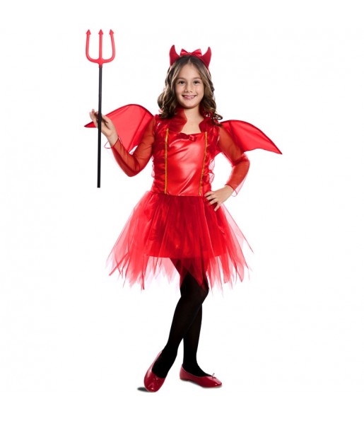 Fato de Diabinha vermelha com asas para menina