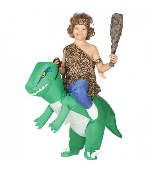 Disfarce Ride On Dinossauro Verde insuflável meninos para deixar voar a sua imaginação