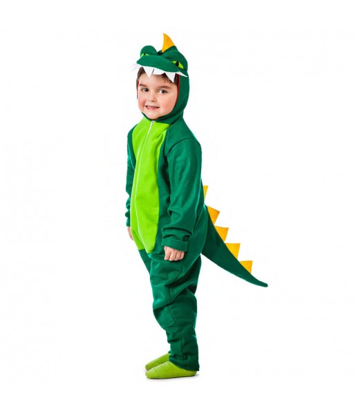 Disfarce Dinossauro Verde menino para deixar voar a sua imaginação