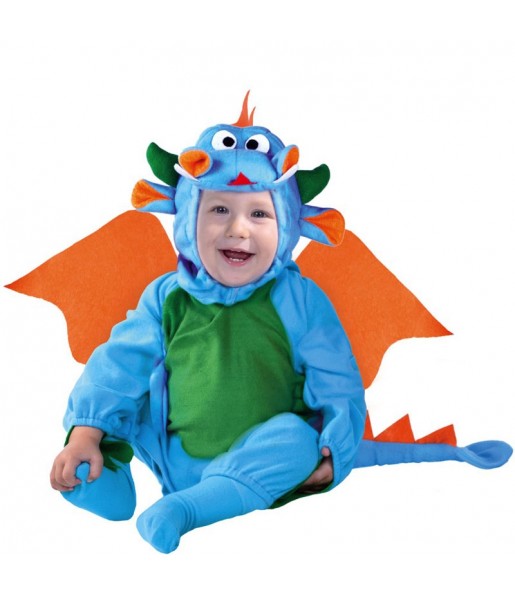 Fato de Dragão azul para bebé
