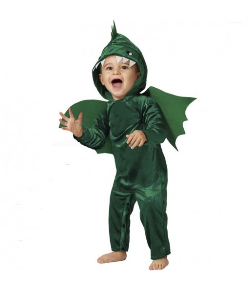 Disfarce de Dragão verde para bebé