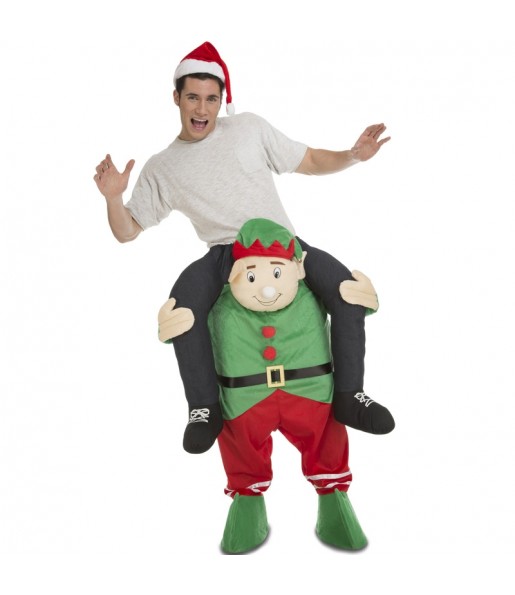 Disfarce Ride On Elfo Natalício adulto divertidíssimo para qualquer ocasião