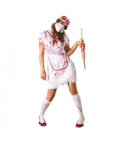 Disfarce original Enfermeira Zombie Sangrenta mulher ao melhor preço