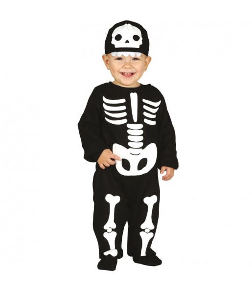 Fato de Esqueleto clássico para bebé