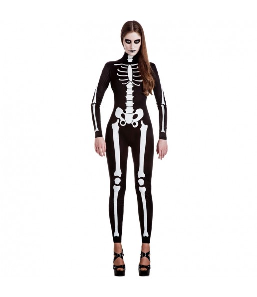 Fato de Esqueleto mulher para a noite de Halloween