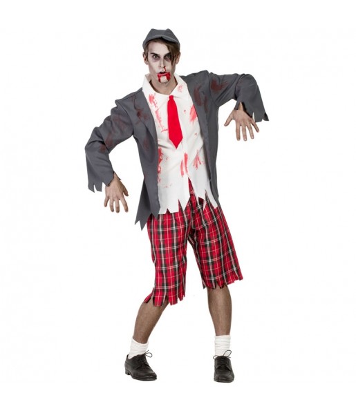 Fato de Estudante Zombie adulto para a noite de Halloween 