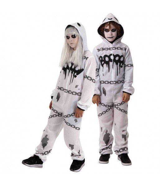 Disfarce Halloween Fantasma kigurumi para meninos para uma festa do terror