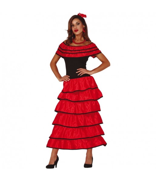 Disfarce original Flamenca vermelha mulher ao melhor preço