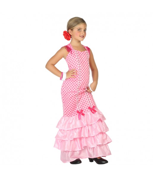 Disfarce Flamenca rosa menina para que eles sejam com quem sempre sonharam