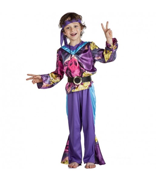 Fato de Hippie púrpura para menino