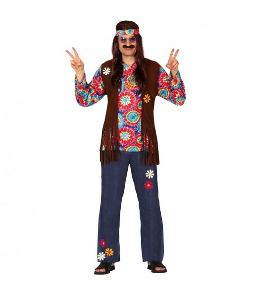 Disfarce Hippie Woodstock adulto divertidíssimo para qualquer ocasião