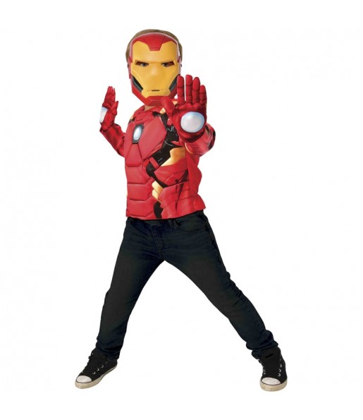 Fato de Iron Man peito muscular para menino