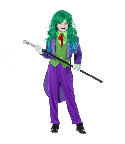 Disfarce Halloween Joker Vilã meninas para uma festa Halloween 