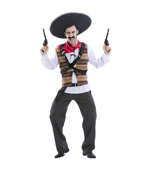 Disfarce Mexicano Pistoleiro adulto divertidíssimo para qualquer ocasião