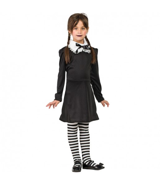 Disfarce Halloween Wednesday Addams meninas para uma festa Halloween 
