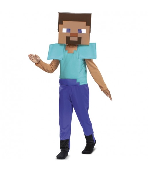 Disfarce de Steve do Minecraft para menino