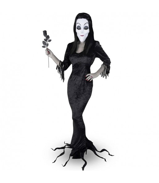 Fato de Mortícia Família Addams mulher para a noite de Halloween 