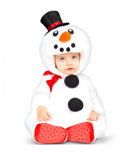 Disfarce de Boneco de neve com chapéu para bebé