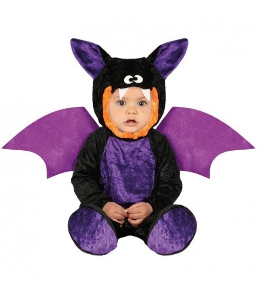 Disfarce Halloween Morcego roxa com que o teu bebé ficará divertido.