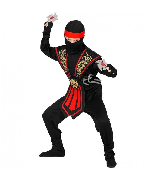 Disfarce de Ninja Kombat vermelho para menino