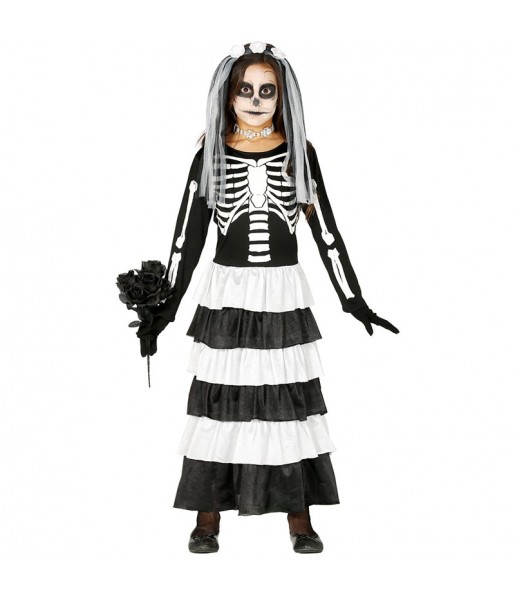 Disfarce Halloween Noiva esqueleto meninas para uma festa Halloween