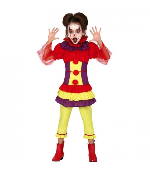 Disfarce Halloween Palhaça assassina Pennywise meninas para uma festa Halloween