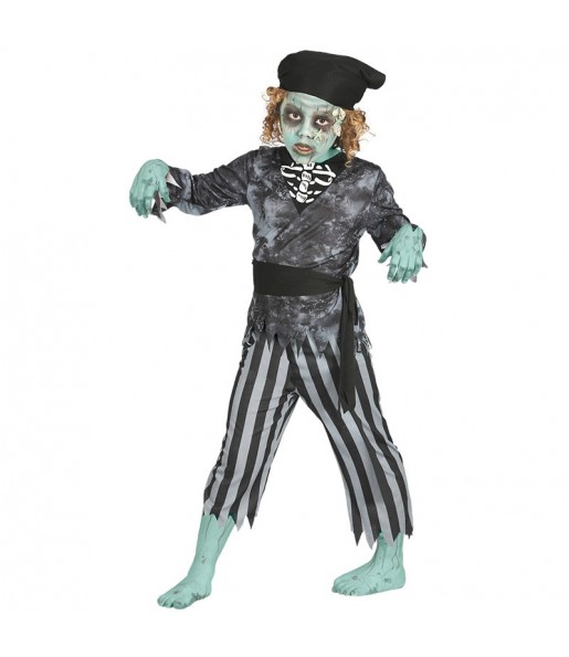 Disfarce Halloween Pirata fantasma para meninos para uma festa do terror