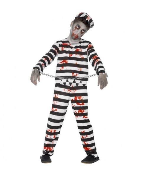 Disfarce Halloween Prisioneiro zombie para meninos para uma festa do terror