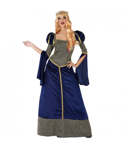 Disfarce original Princesa Medieval azul mulher mulher ao melhor preço