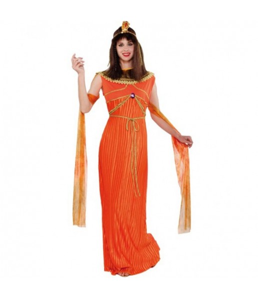 Disfarce original Rainha Egípcia laranja mulher ao melhor preço