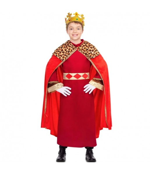 Fato de Rei Mago capa vermelha para menino